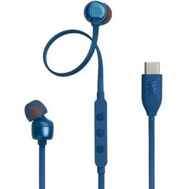 JBL Tune 310C Auriculares Intrauditivos USB-C con Micrófono, Sonido Pure Bass, Certificado Hi-Res, Color Azul
